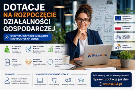 Infografika przedstawiająca wykorzystanie dotacji na rozpoczęcie działalności gospodarczej