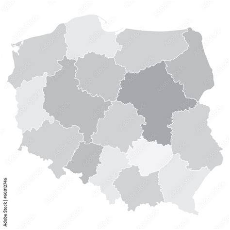Mapa Polski z zaznaczonymi województwami realizującymi programy subsydiowanego zatrudnienia