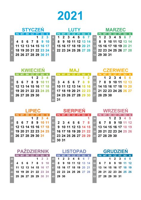 Kalendarz z zaznaczonymi tygodniami urlopu macierzyńskiego