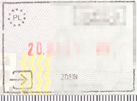 Przykład pieczątki pobytu w paszporcie