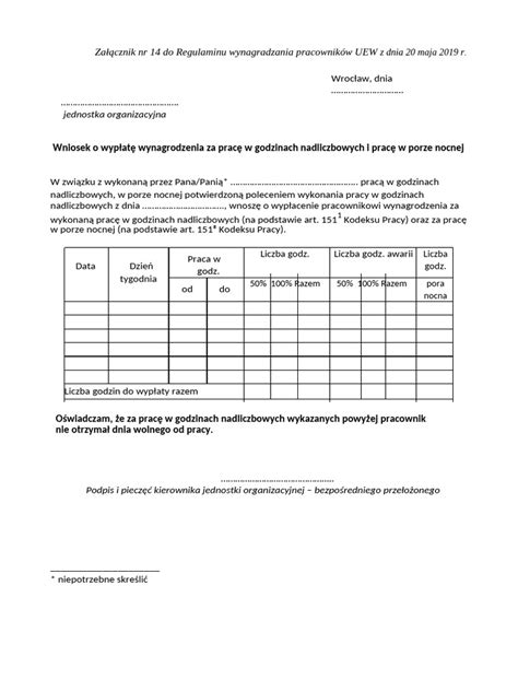 Schemat prawny dotyczący wynagrodzenia za nadgodziny