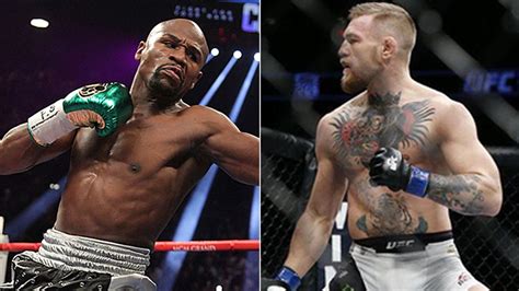 Infografika przedstawiająca porównanie rekordów Floyda Mayweathera Jr. i Conora McGregora