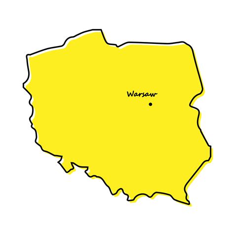 Mapa Polski z zaznaczoną Warszawą