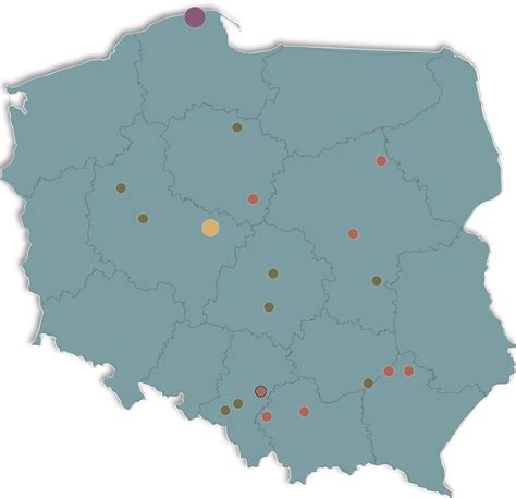 Mapa pokazująca lokalizacje szkół w gminie Lesznowola, gdzie zatrudniono 