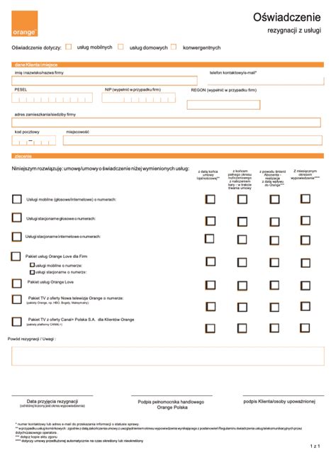 Logo Orange z ikoną umowy