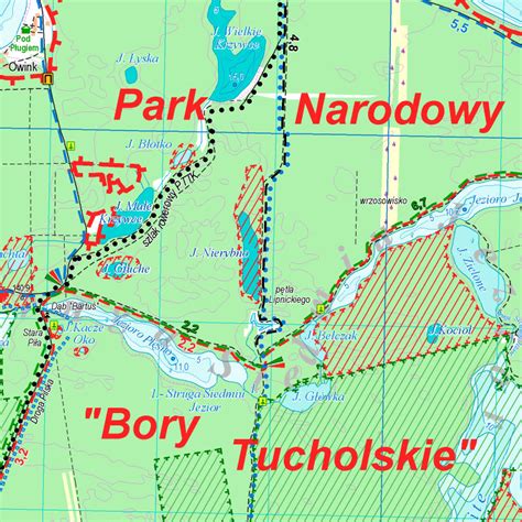 Mapa Parku Narodowego Bory Tucholskie