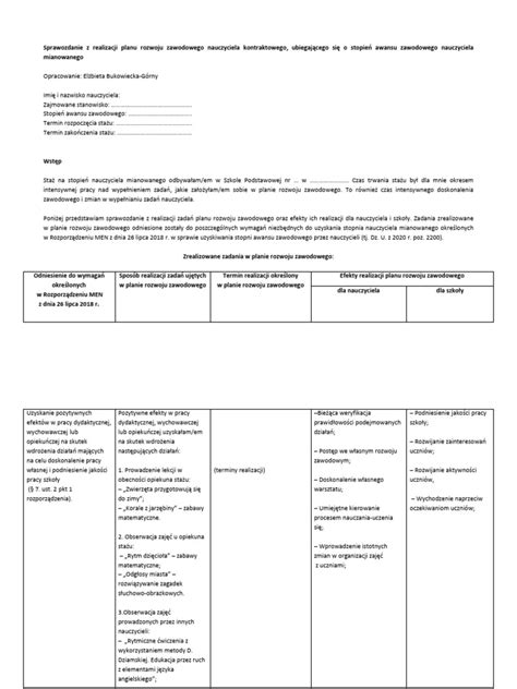 Kalendarz terminów awansu zawodowego nauczyciela mianowanego