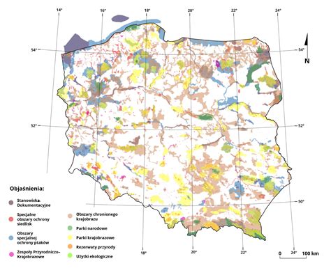 Mapa przedstawiająca przykładowe obszary pracy przedstawiciela handlowego w Polsce