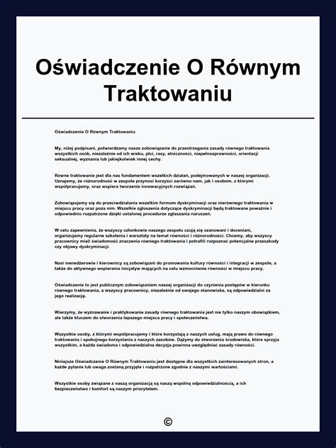 Schemat oceny zasady równego traktowania w zatrudnieniu