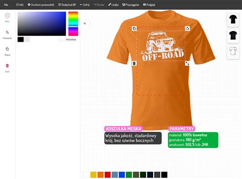 Przykładowe projekty nadruków na koszulkach