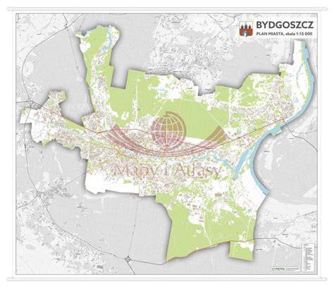 Mapa Bydgoszczy z zaznaczonymi salonami fryzjerskimi