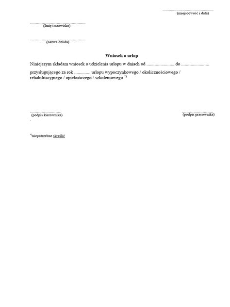 Nauczyciel piszący wniosek o urlop