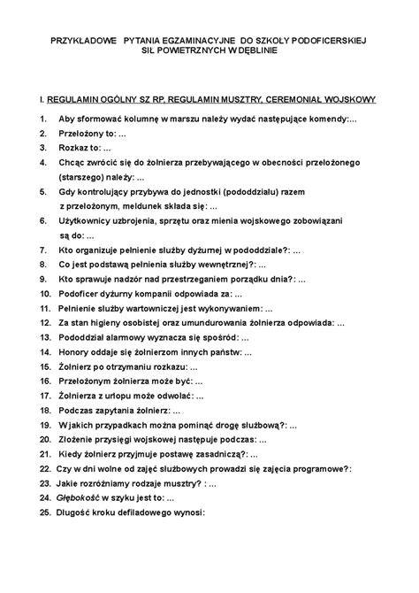 Przykładowe pytania rekrutacyjne