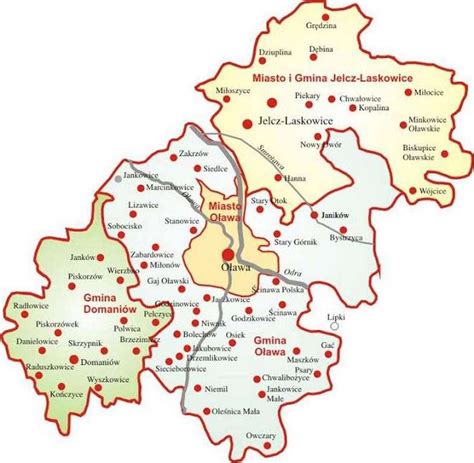 Mapa powiatu chrzanowskiego z zaznaczonymi firmami